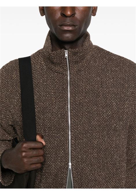 maglia shrunken fullzip polo uomo marrone OUR LEGACY | M4256SBS